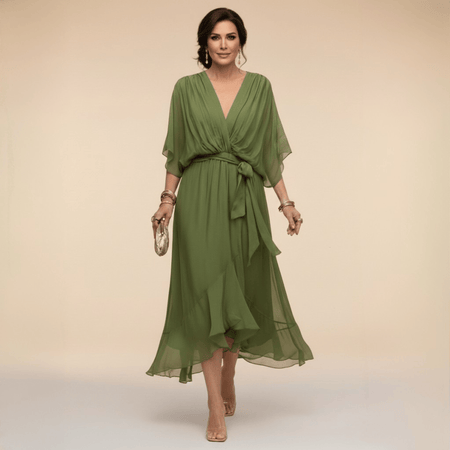 MARTA™ | Robe en chiffon à décolleté en V