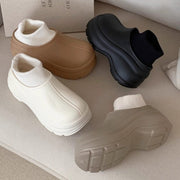 Chunky Knit-Cuff Winter Boots