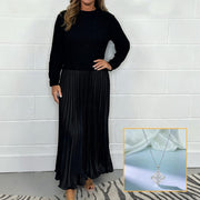 🔥Black Friday Promotion 41%OFF🔥Women's solid color Long Sleeve Jumper & Pleated Bottom Dress