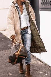 Anny | Manteau Long Réversible Doublé en Fourrure