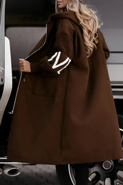 Ladies' Hooded Long Sleeve Knitted Sleeves Patchwork Casual Jacket - MATCHING MASTER