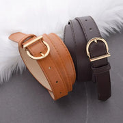 Ceinture en cuir pour femme – boucle dorée élégante, style casual et chic