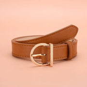 Ceinture en cuir pour femme – boucle dorée élégante, style casual et chic