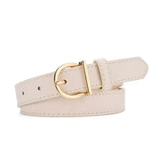 Ceinture en cuir pour femme – boucle dorée élégante, style casual et chic