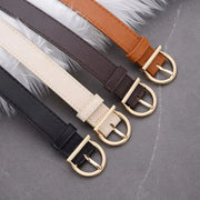 Ceinture en cuir pour femme – boucle dorée élégante, style casual et chic