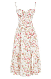Floral Bustier Midriff Waist Shaper Dress