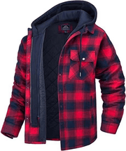 Icone™ PlaidJacket: Heren Stijlvol Met Capuchon Rits Omhoog Geruit Jas