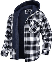 Icone™ PlaidJacket: Heren Stijlvol Met Capuchon Rits Omhoog Geruit Jas