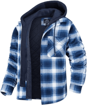 Icone™ PlaidJacket: Heren Stijlvol Met Capuchon Rits Omhoog Geruit Jas