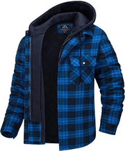 Icone™ PlaidJacket: Heren Stijlvol Met Capuchon Rits Omhoog Geruit Jas