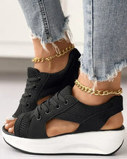Sandales Glamour Dentelle avec Découpes Contrastantes pour Femme