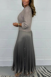 🔥Black Friday Promotion 41%OFF🔥Women's solid color Long Sleeve Jumper & Pleated Bottom Dress